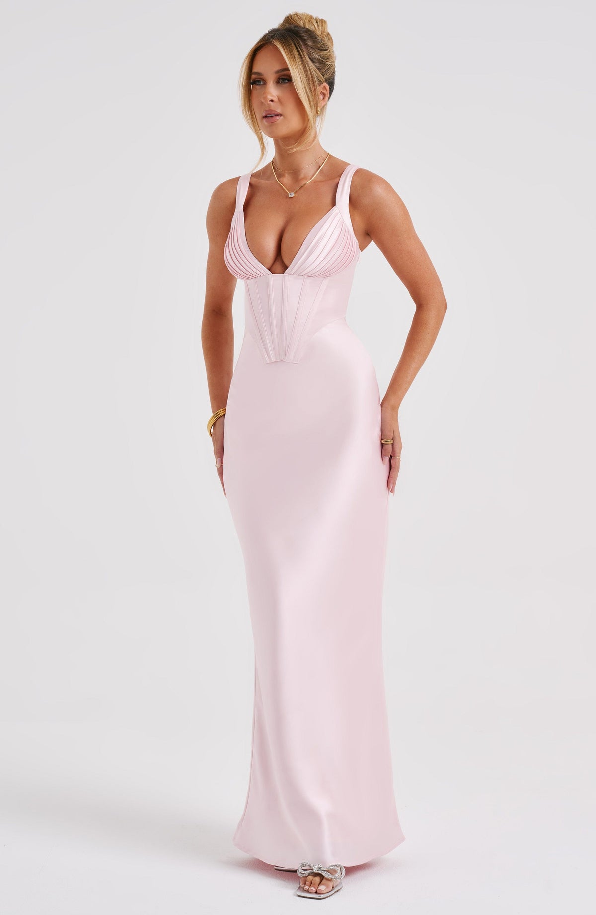 Shae Maxi Elbise - Pudra