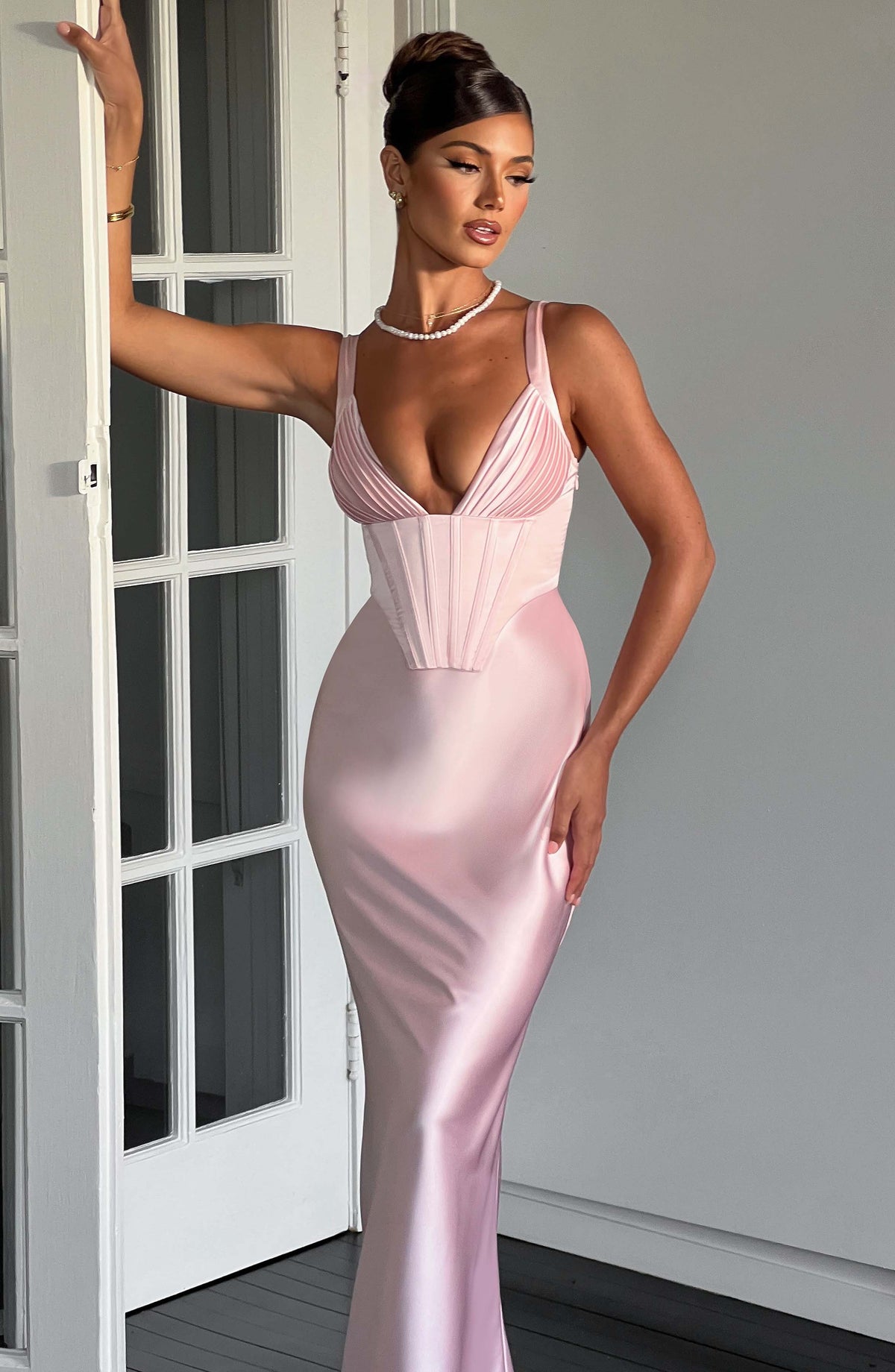 Shae Maxi Elbise - Pudra