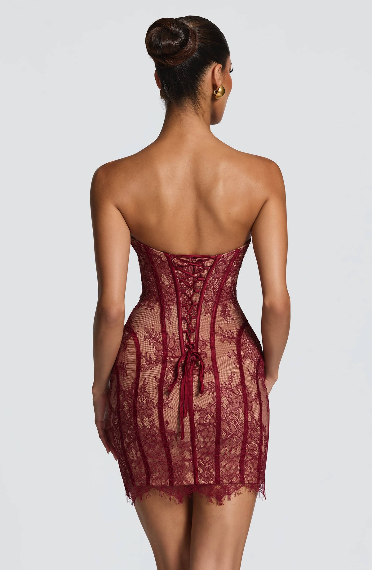 Sian Mini Elbise - Bordo