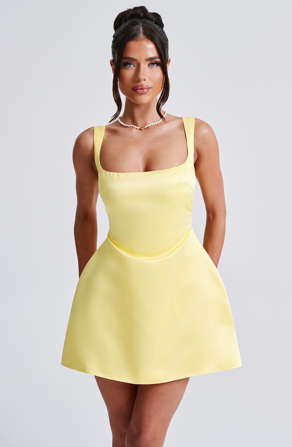 Sofie Mini Elbise - Limon Sarısı