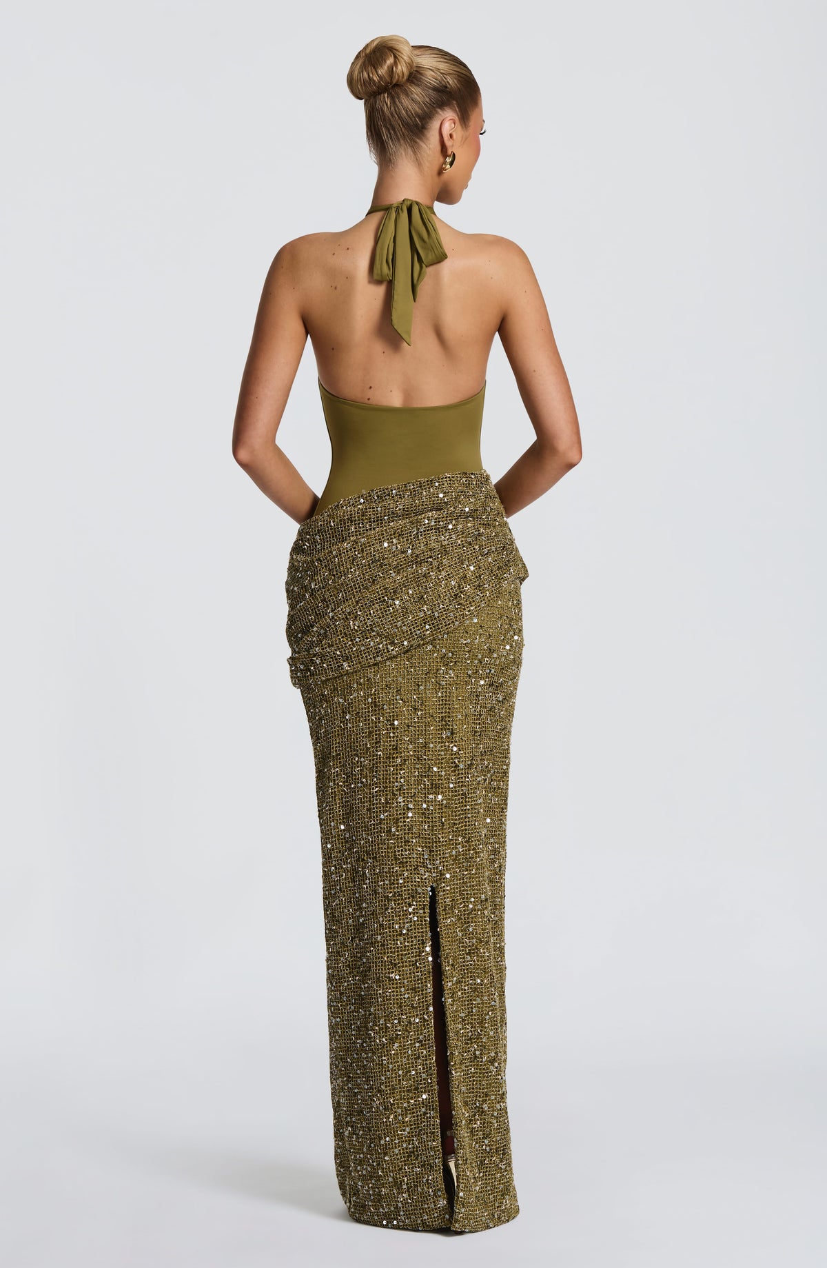 Solea Maxi Elbise - Koyu Haki