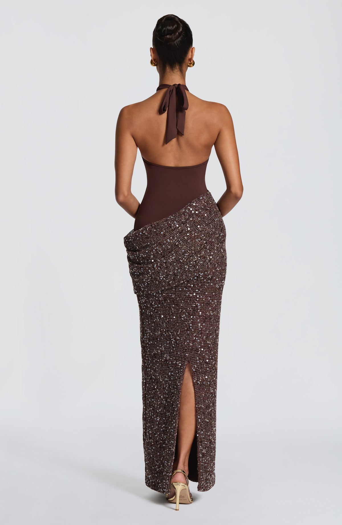 Solea Maxi Elbise - Mürdüm Kahve