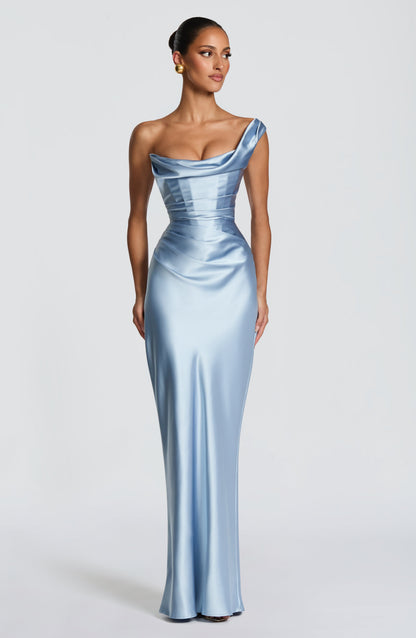 Thalassa Maxi Elbise - Buz Mavisi