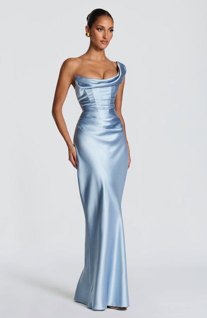 Thalassa Maxi Elbise - Buz Mavisi