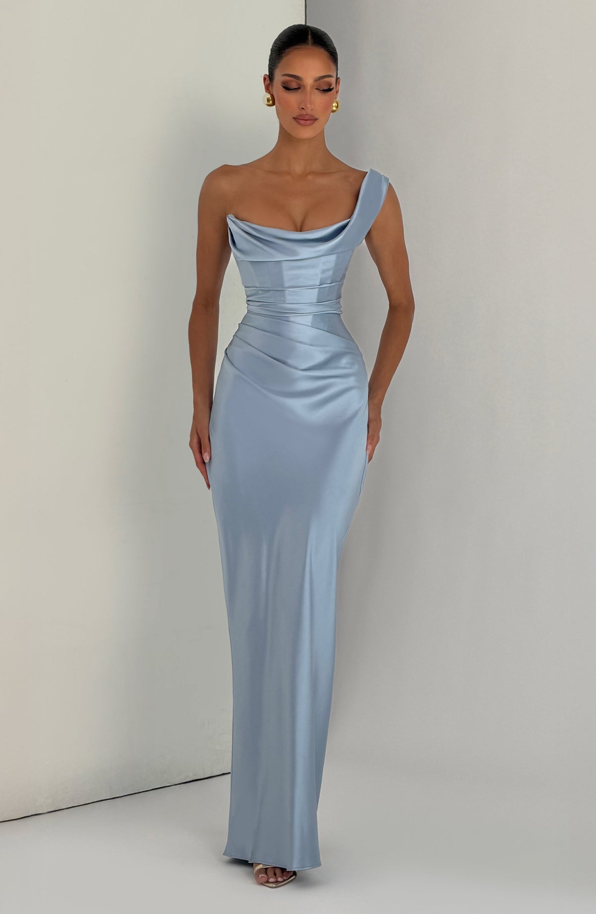 Thalassa Maxi Elbise - Buz Mavisi