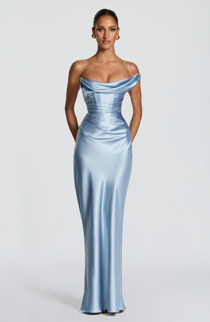 Thalassa Maxi Elbise - Buz Mavisi