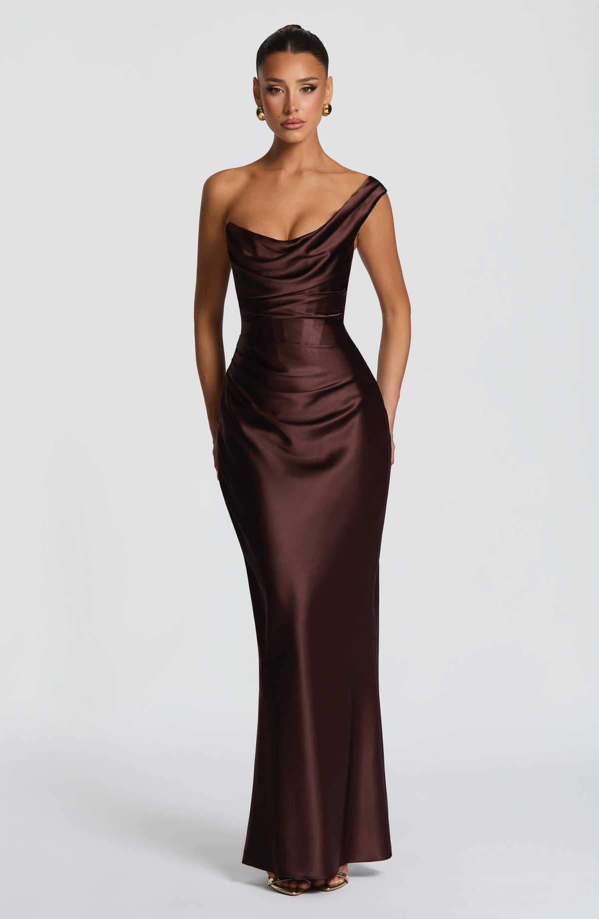 Thalassa Maxi Elbise - Mürdüm Kahve
