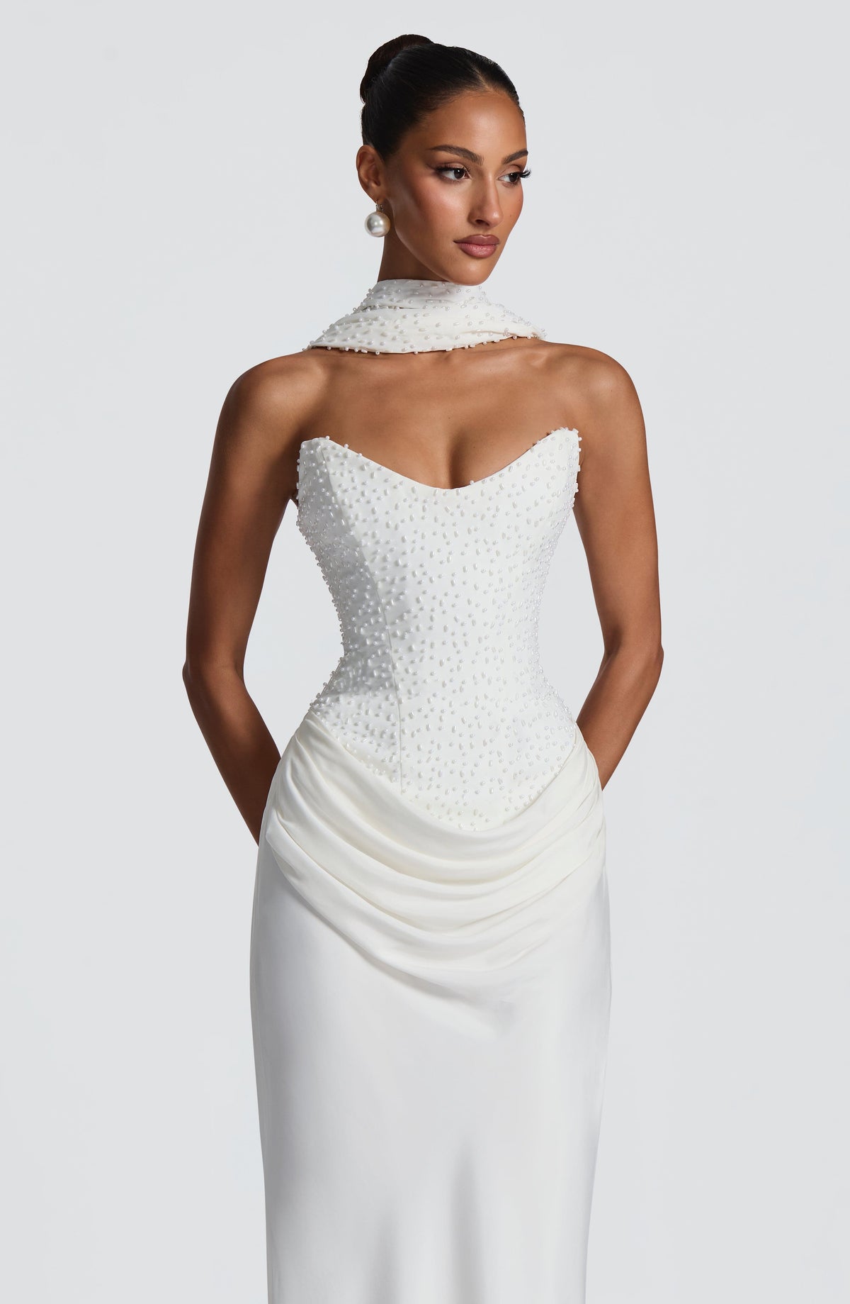 Tindra Maxi Elbise - Fildişi