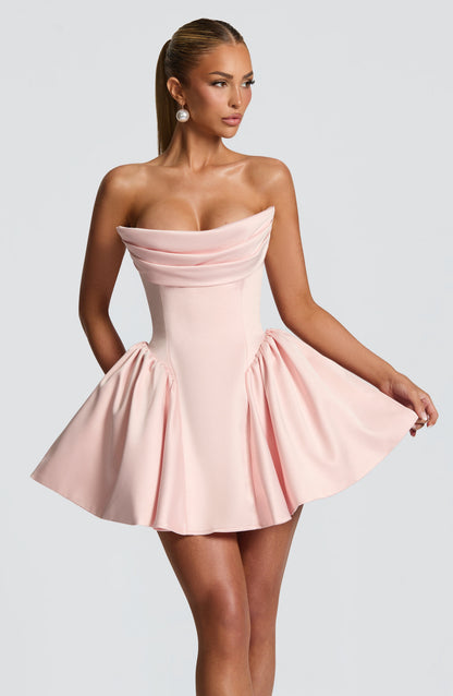 Trinity Mini Elbise - Pudra