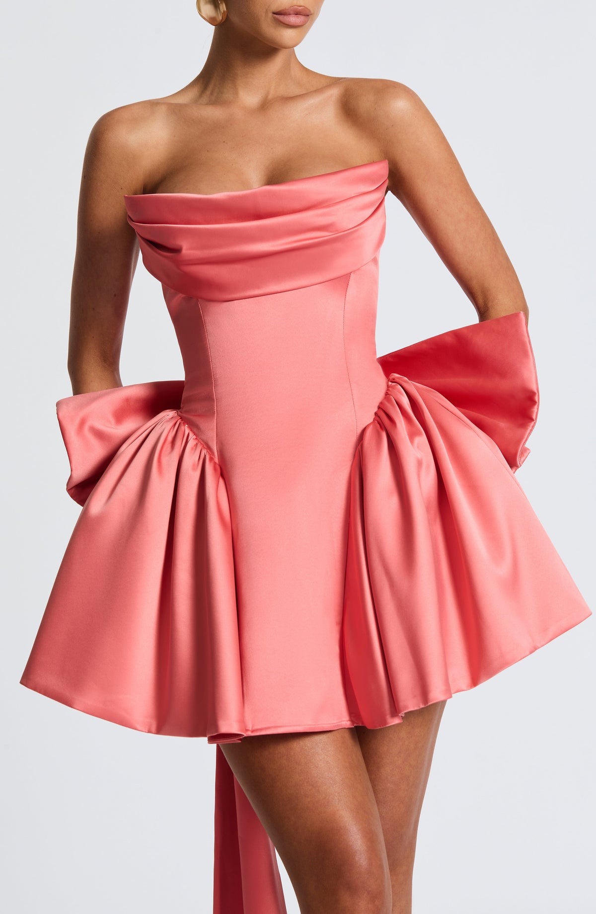 Trinity Mini Elbise - Mercan Pembesi