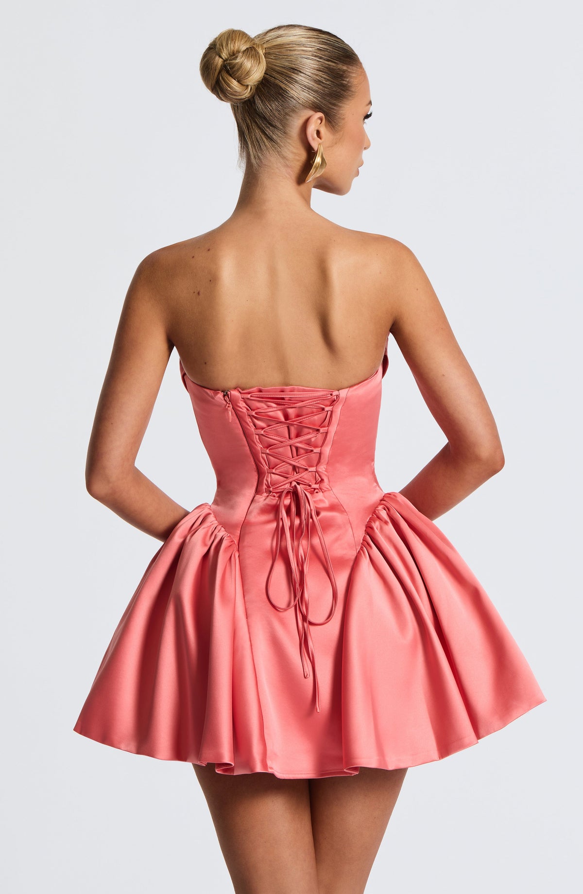 Trinity Mini Elbise - Mercan Pembesi