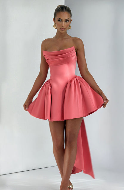 Trinity Mini Elbise - Mercan Pembesi