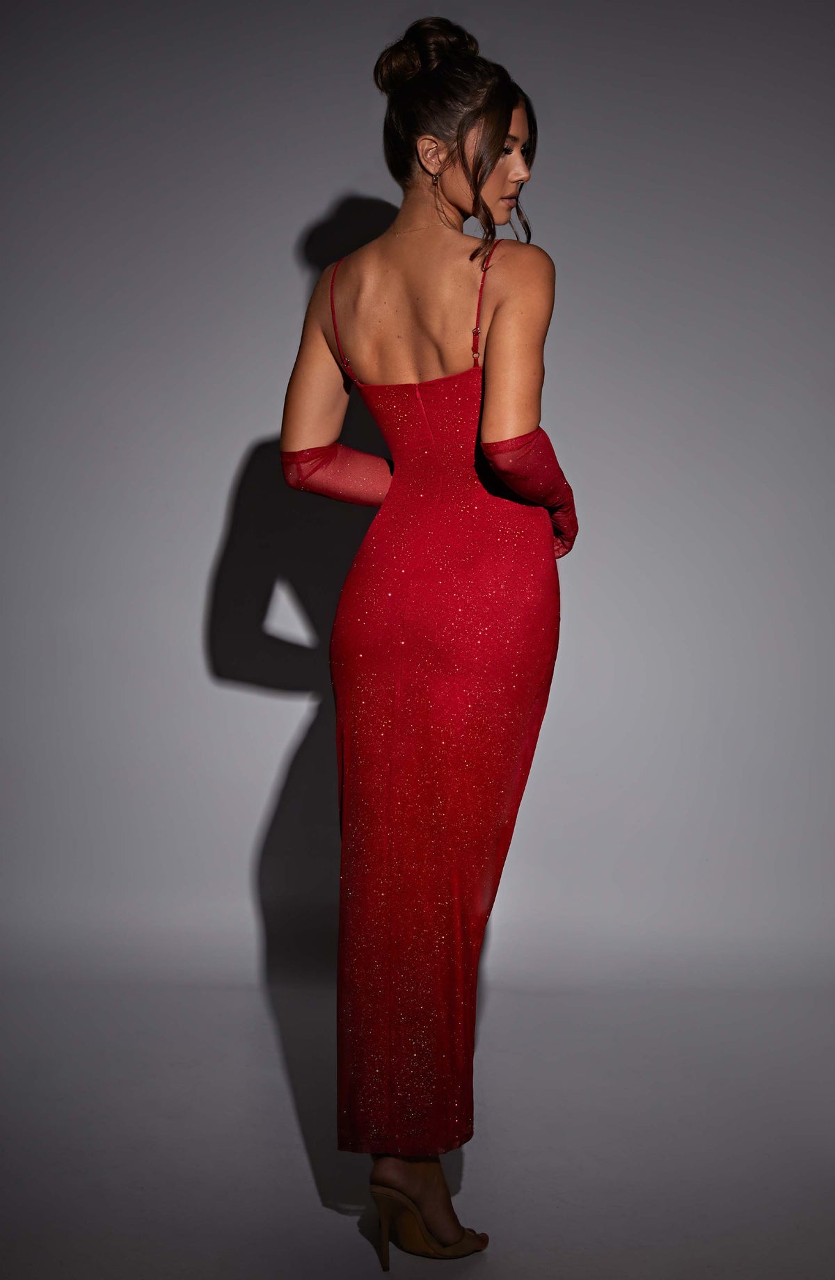 Trixie Maxi Elbise - Işıltılı Kırmızı