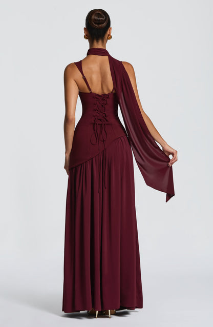 Tullulah Maxi Elbise - Vişne Çürüğü