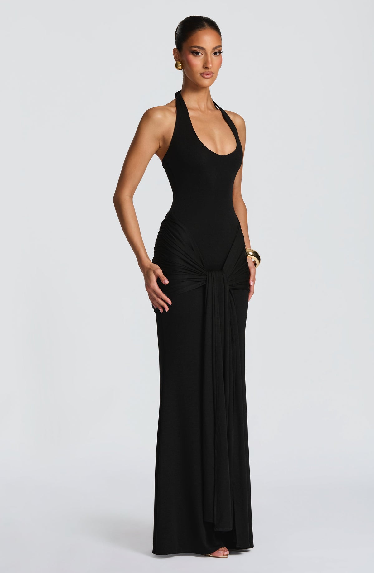 Veneda Maxi Elbise - Siyah