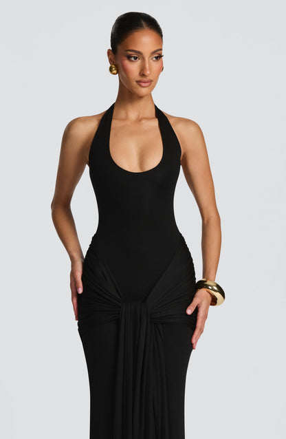 Veneda Maxi Elbise - Siyah