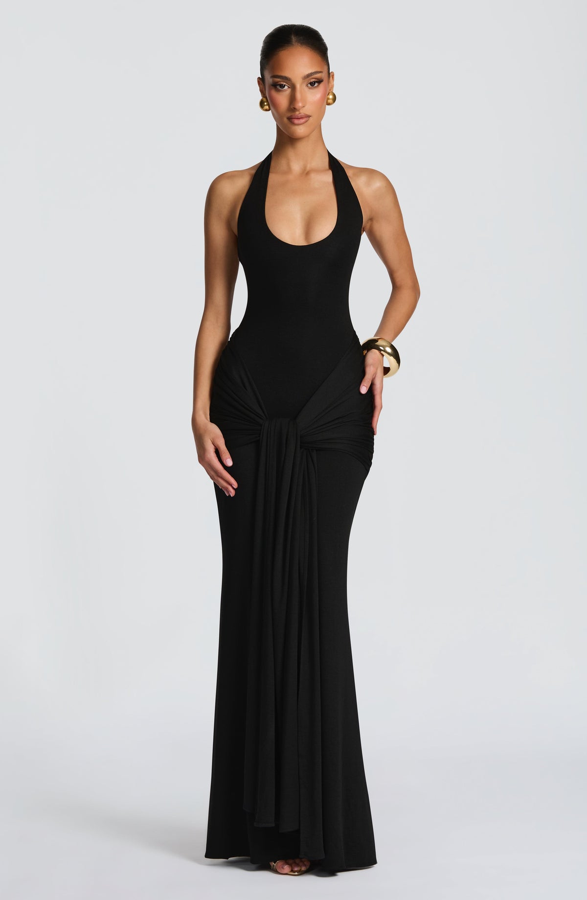 Veneda Maxi Elbise - Siyah