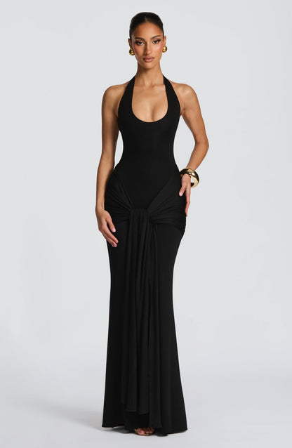 Veneda Maxi Elbise - Siyah