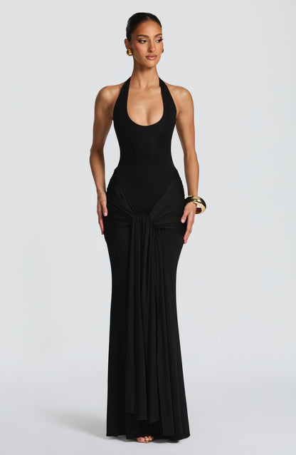 Veneda Maxi Elbise - Siyah
