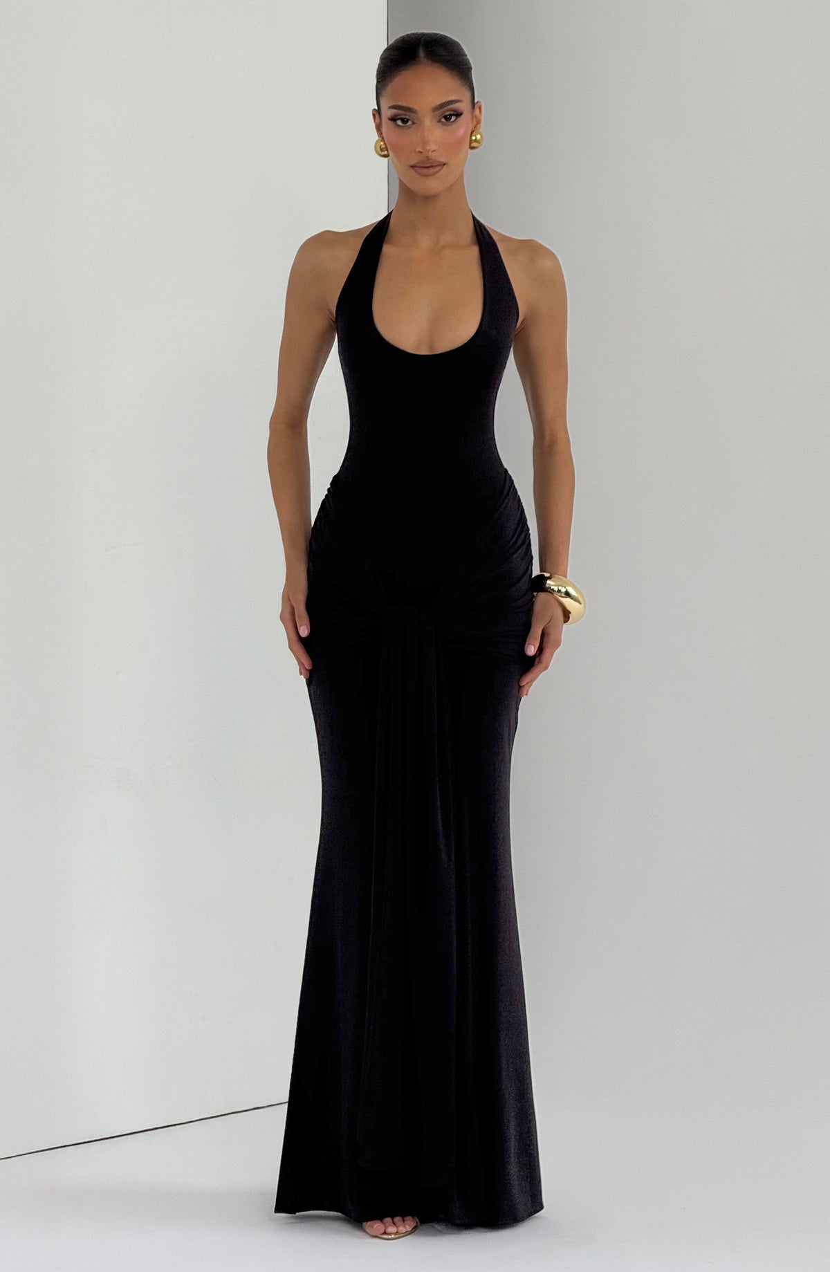 Veneda Maxi Elbise - Siyah