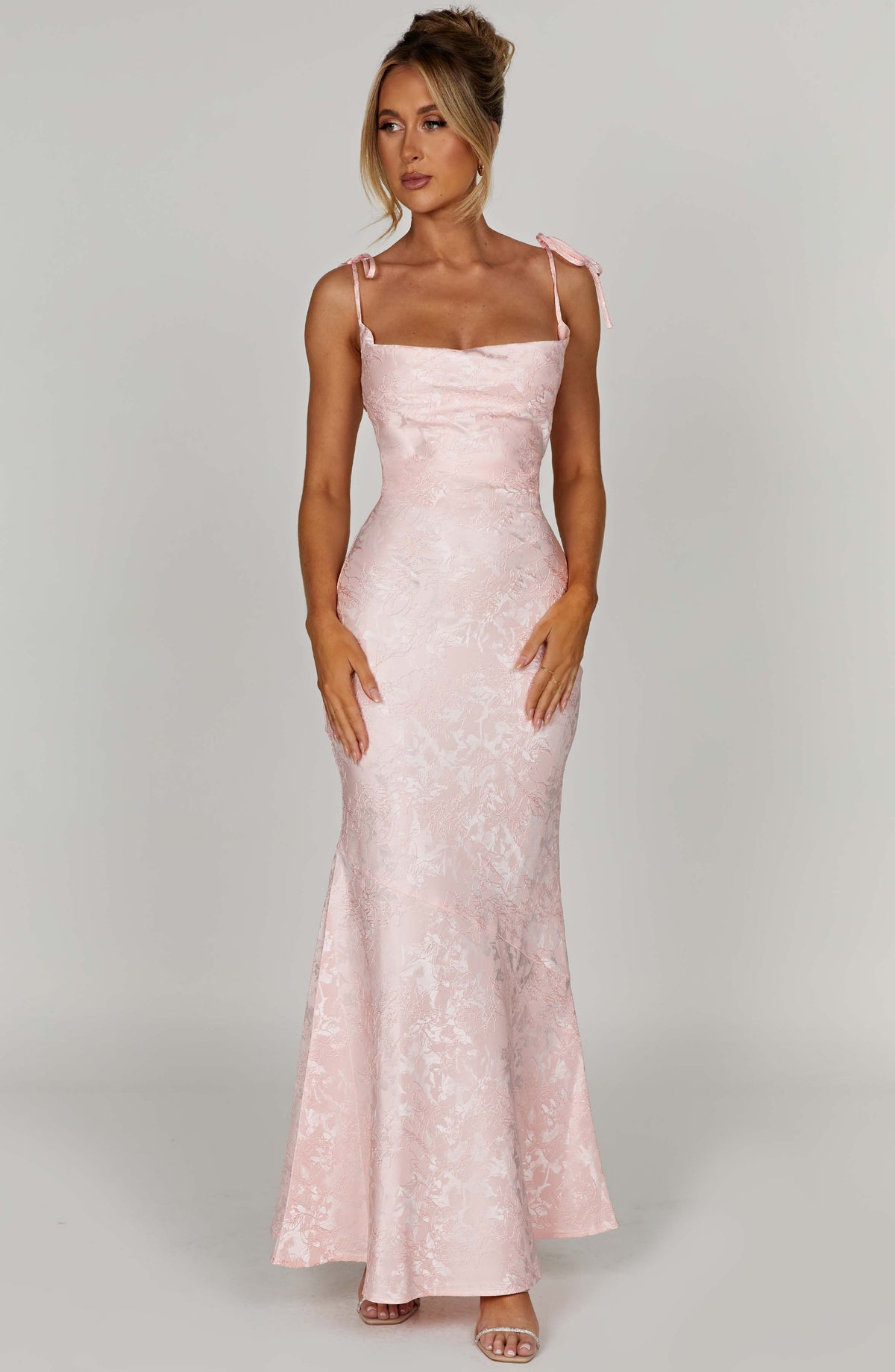 Whitney Maxi Elbise - Pudra