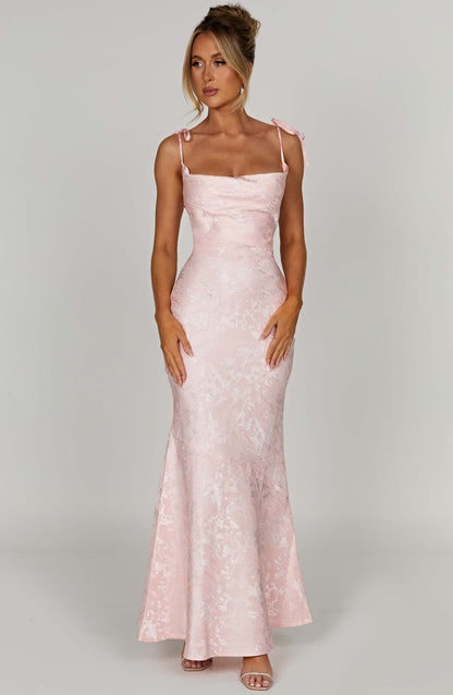Whitney Maxi Elbise - Pudra