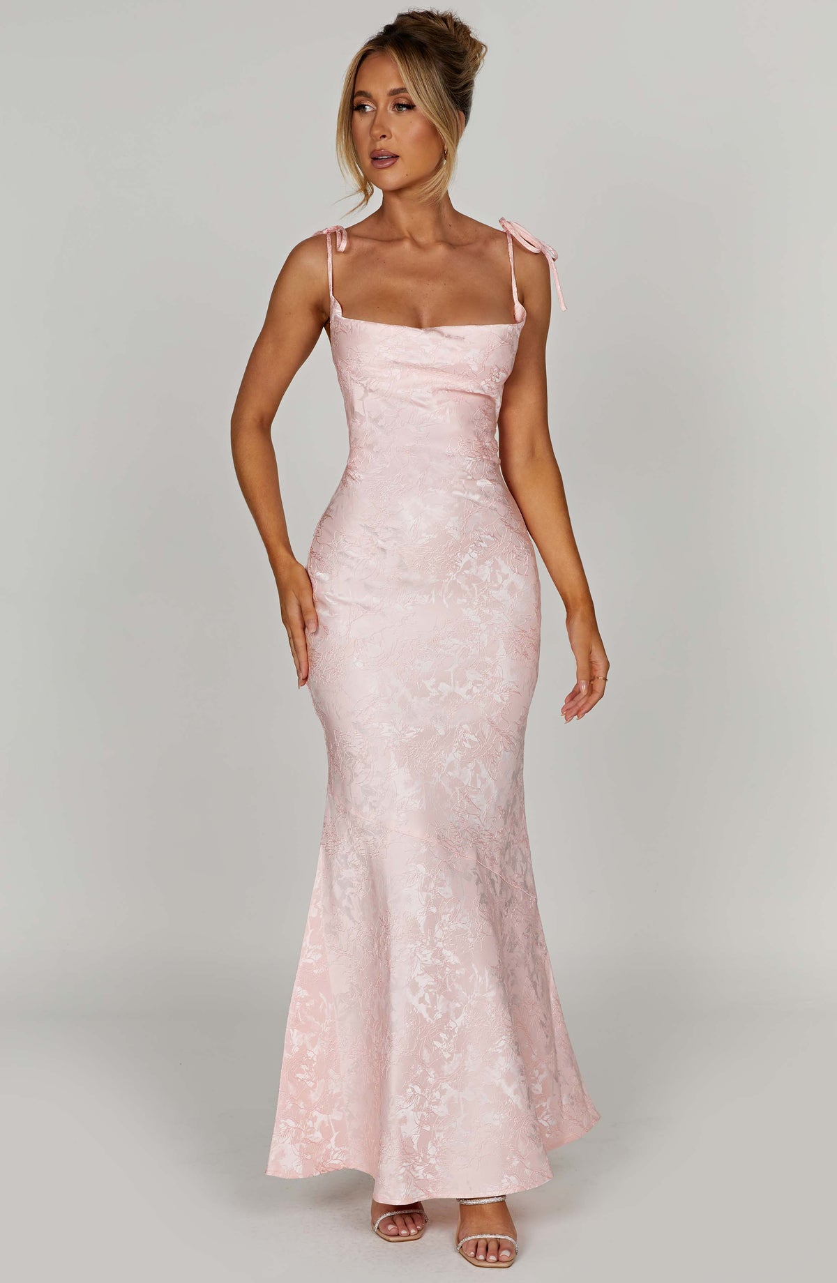Whitney Maxi Elbise - Pudra