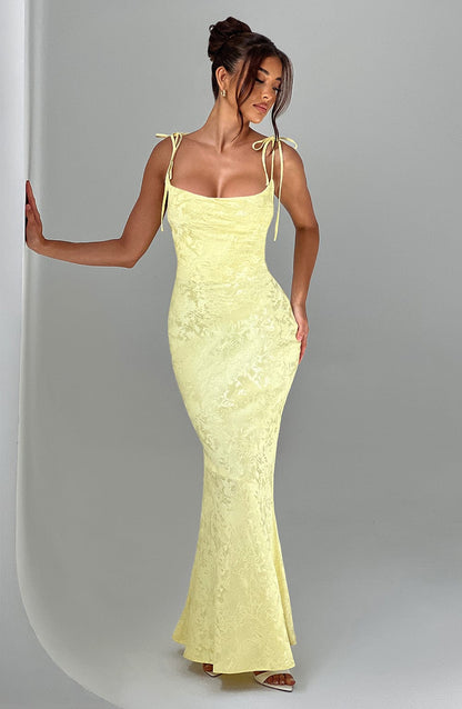 Whitney Maxi Elbise - Limon Sarısı
