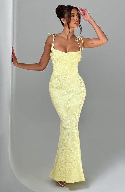 Whitney Maxi Elbise - Limon Sarısı
