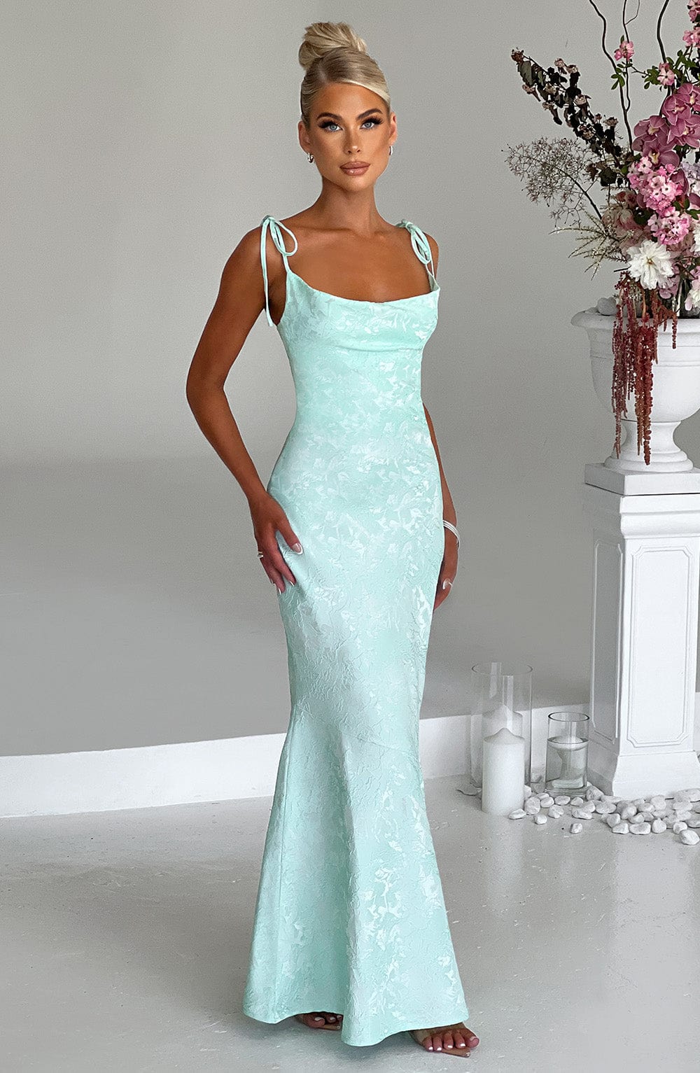 Whitney Maxi Elbise - Mint Yeşili