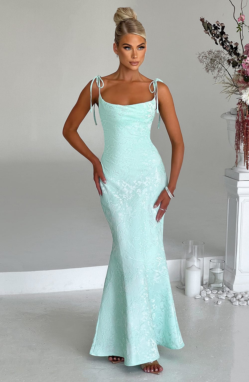 Whitney Maxi Elbise - Mint Yeşili