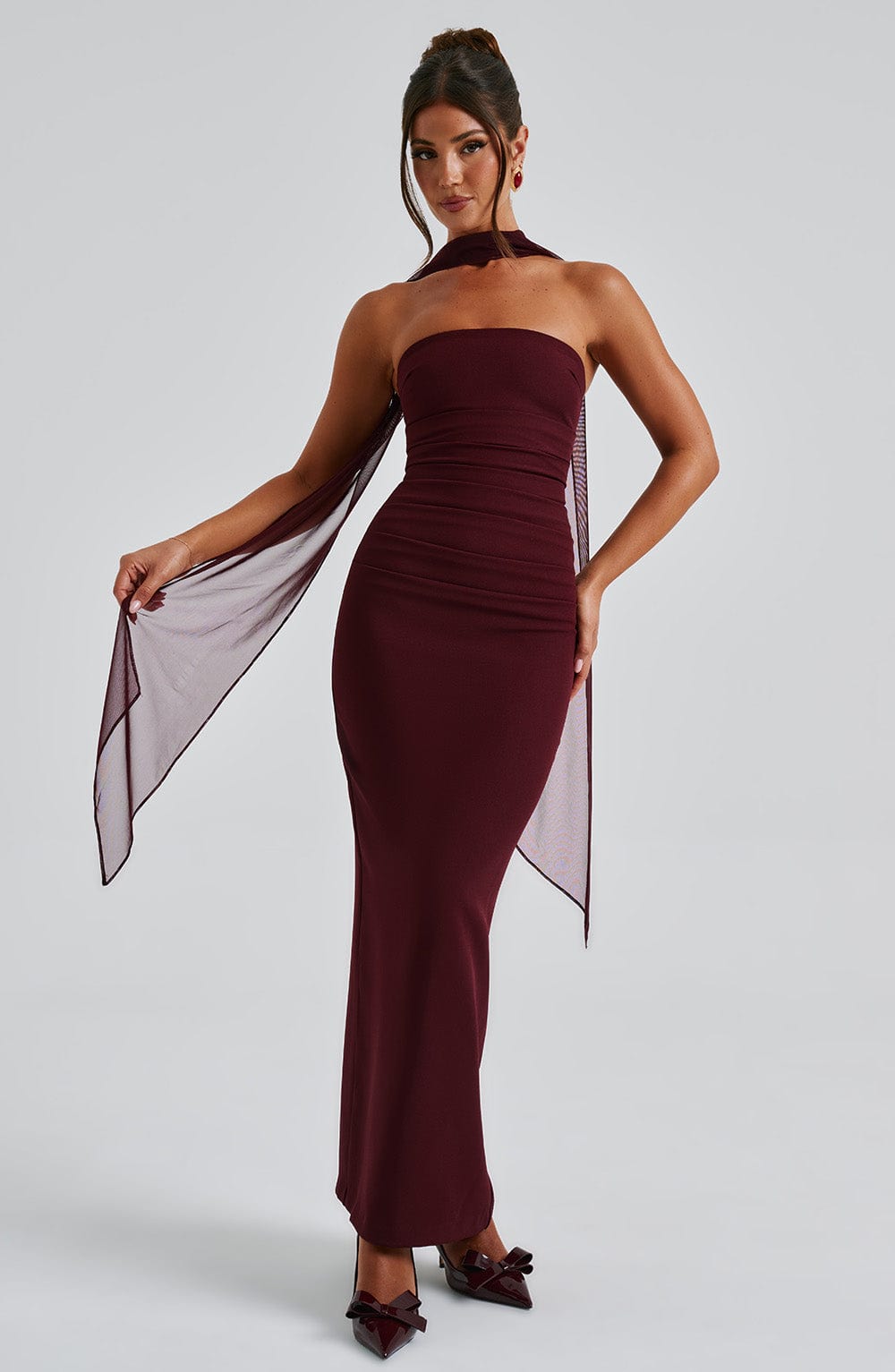 Yulia Maxi Elbise - Vişne Çürüğü
