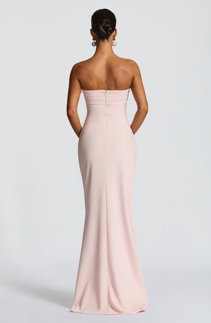 Zafira Maxi Elbise - Pudra